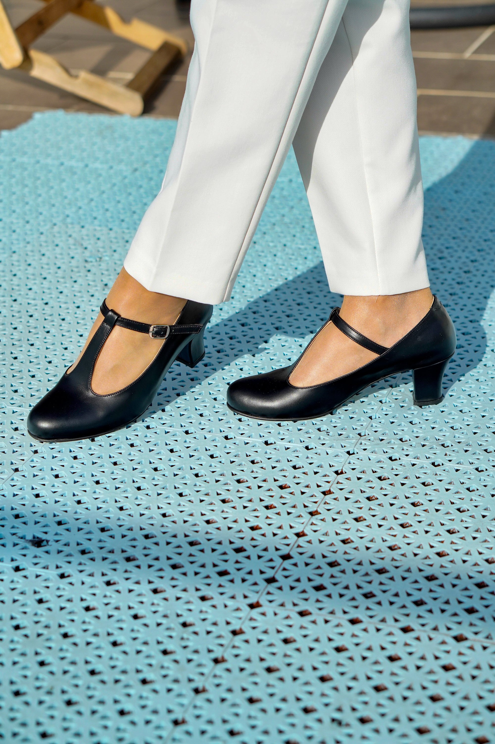 Black Vintage Inspired Dance Shoes - Handmade Retro Swing Shoes - Heidi