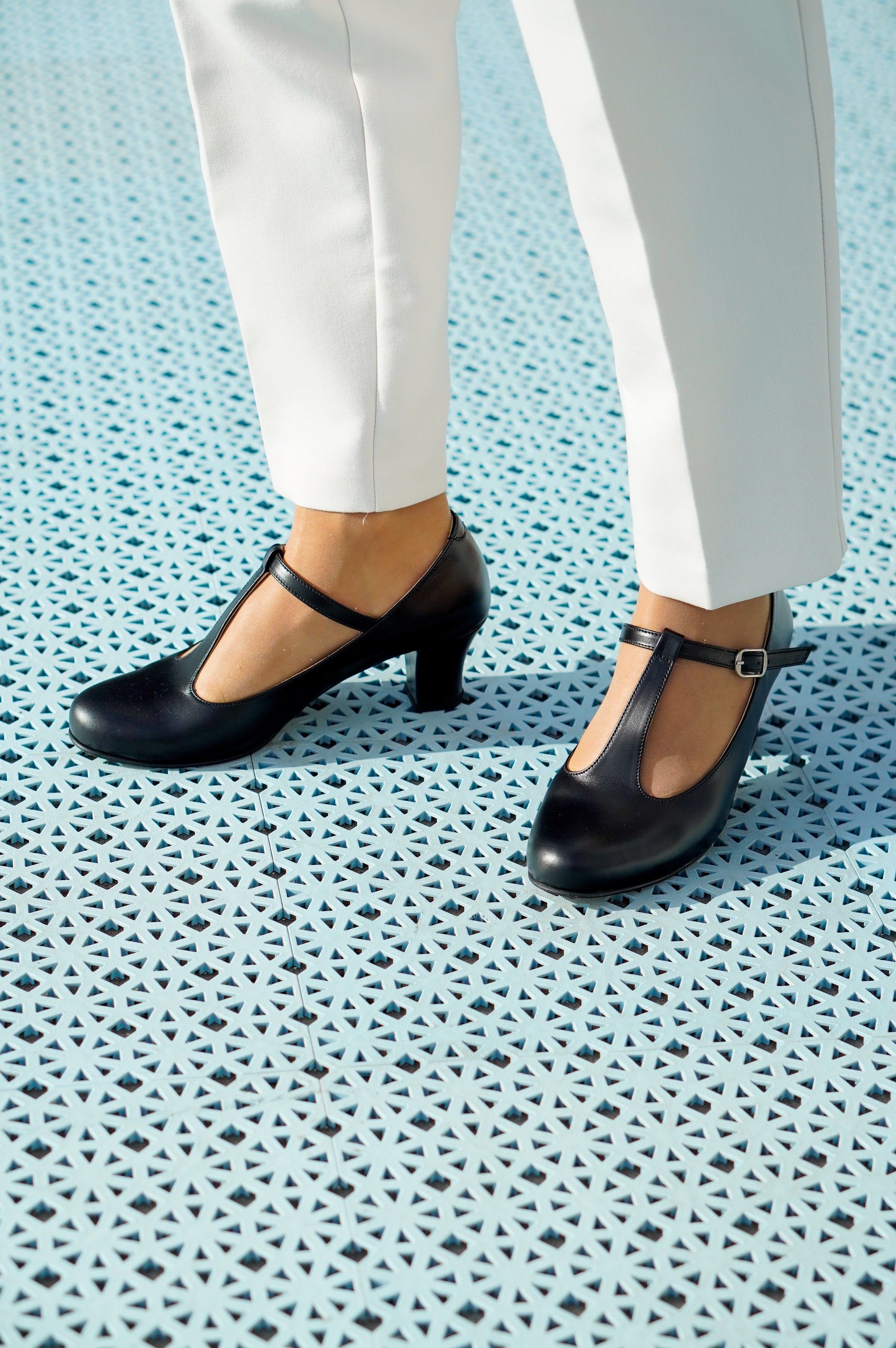 Black Vintage Inspired Dance Shoes - Handmade Retro Swing Shoes - Heidi