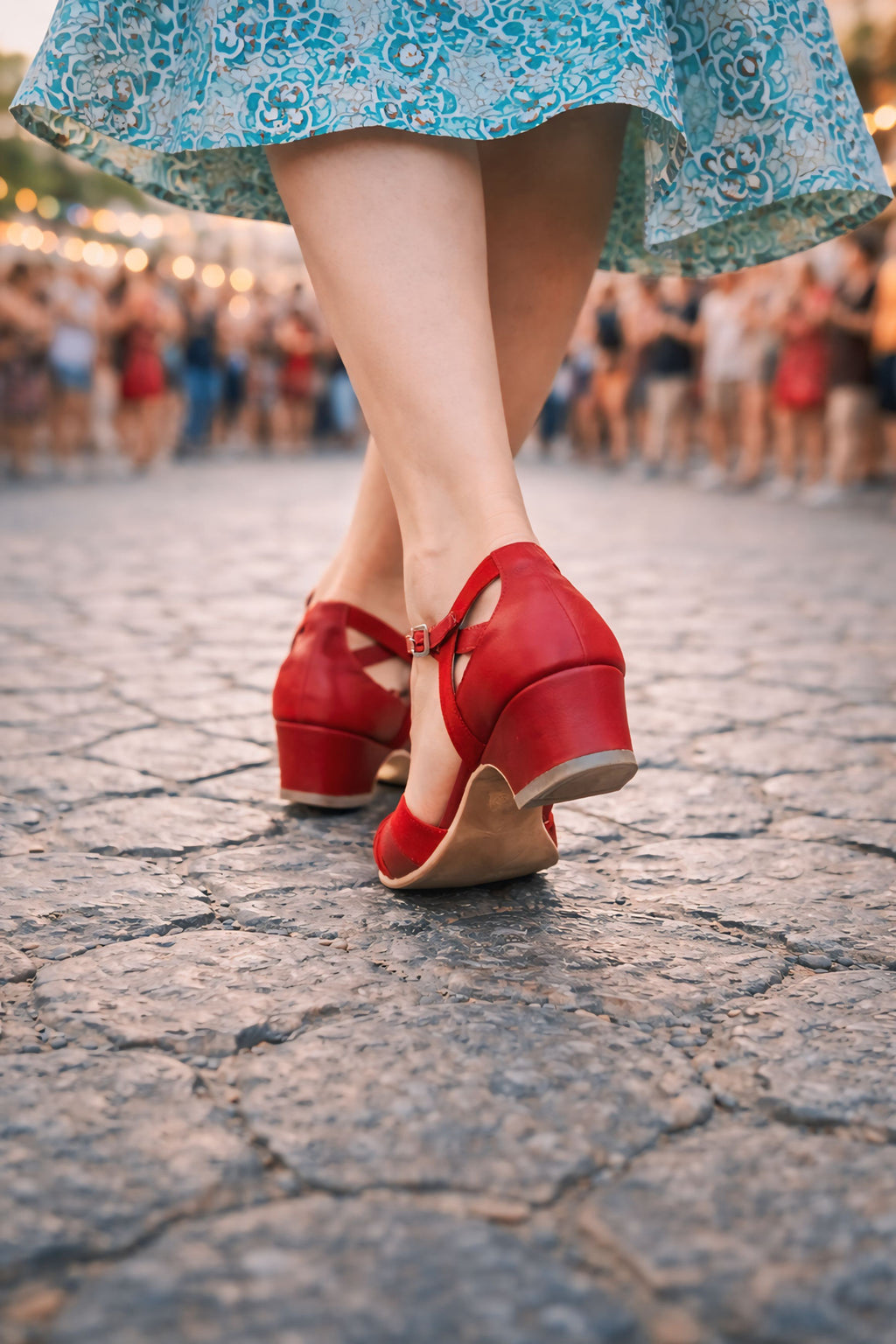 Red Vintage Inspired Dance Shoes - Handmade Retro Swing Shoes - Berlin